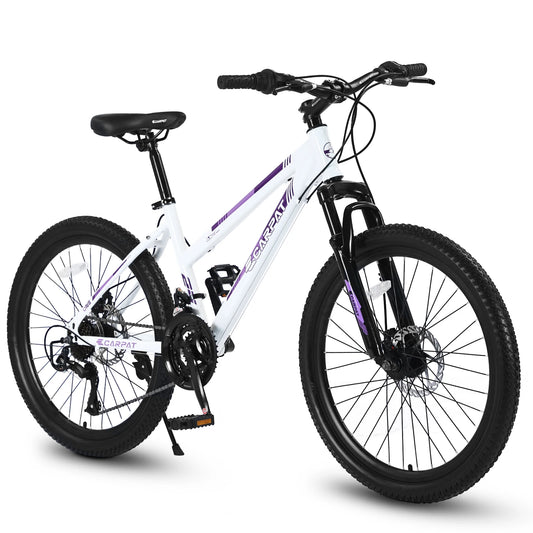 24 Inch Mountain Bike for Girls and Women with Shimano 21 Speeds and Disc Brakes