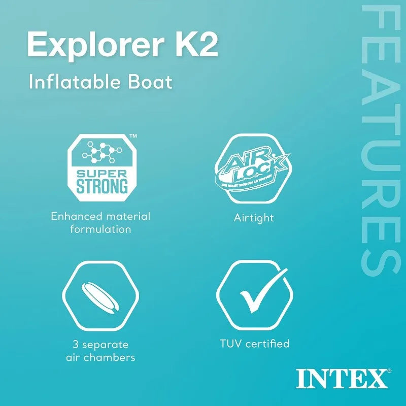 Intex Explorer K2 Inflatable Kayak Set with Aluminum Oars and Pump