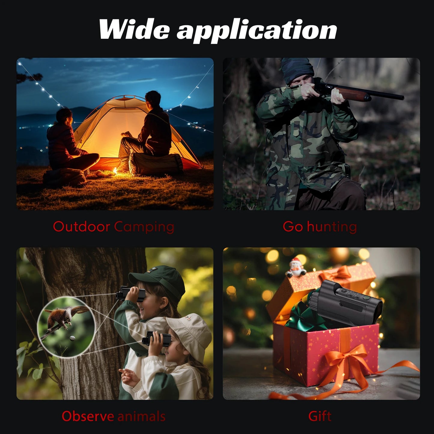 Infrared Night Vision Telescope Camera 10X Digital Zoom 2.8 Inch Screen