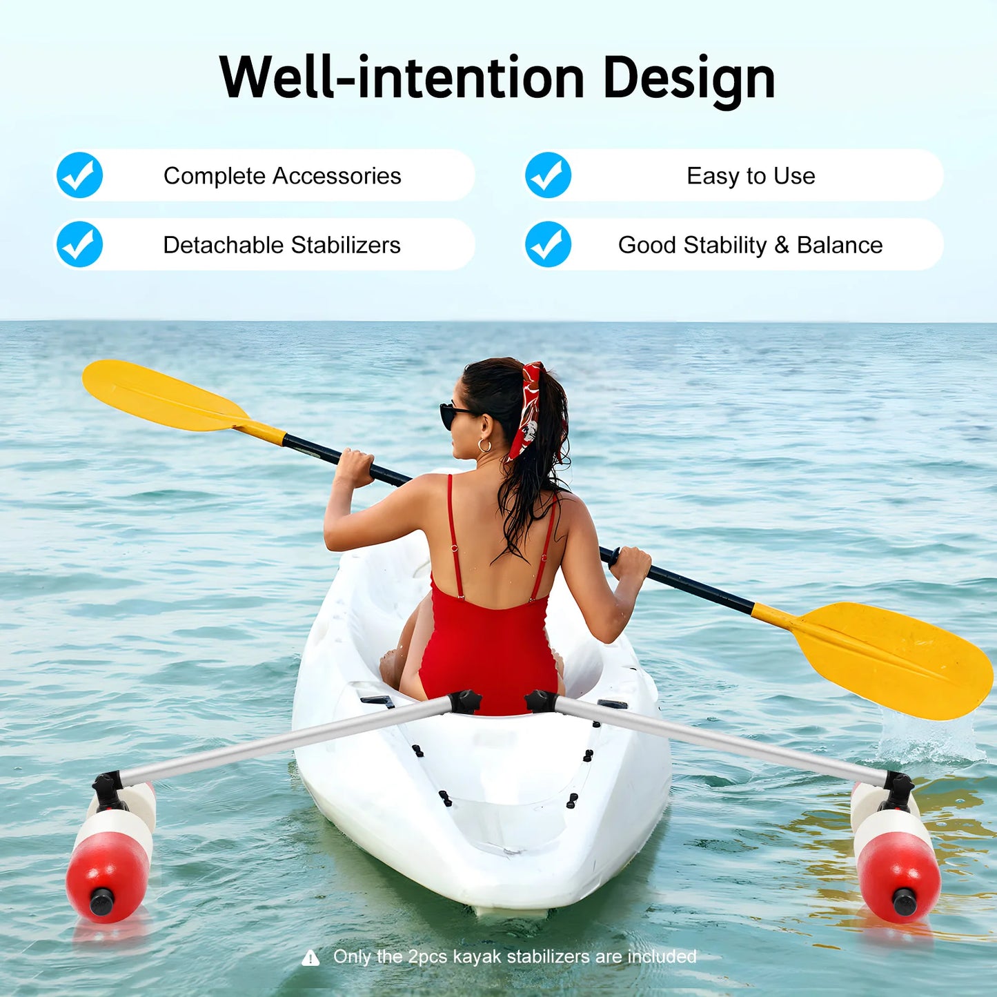 Kayak Outrigger Stabilizer System Easy Install for Fishing Canoe Stability