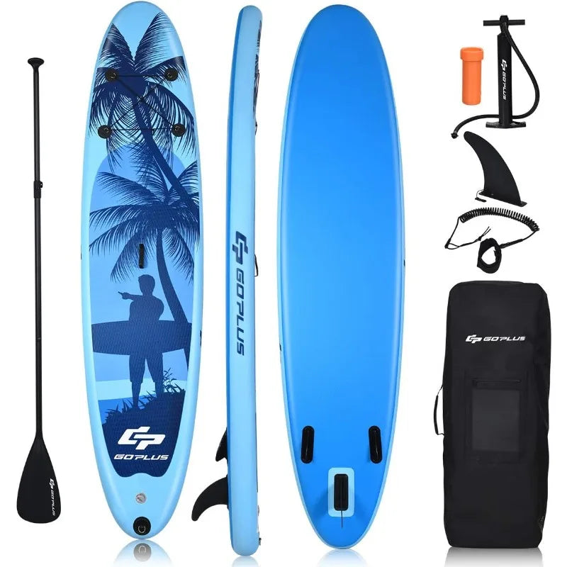 Goplus 9.8 Foot Inflatable Stand Up Paddle Board with Accessories and Carry Bag