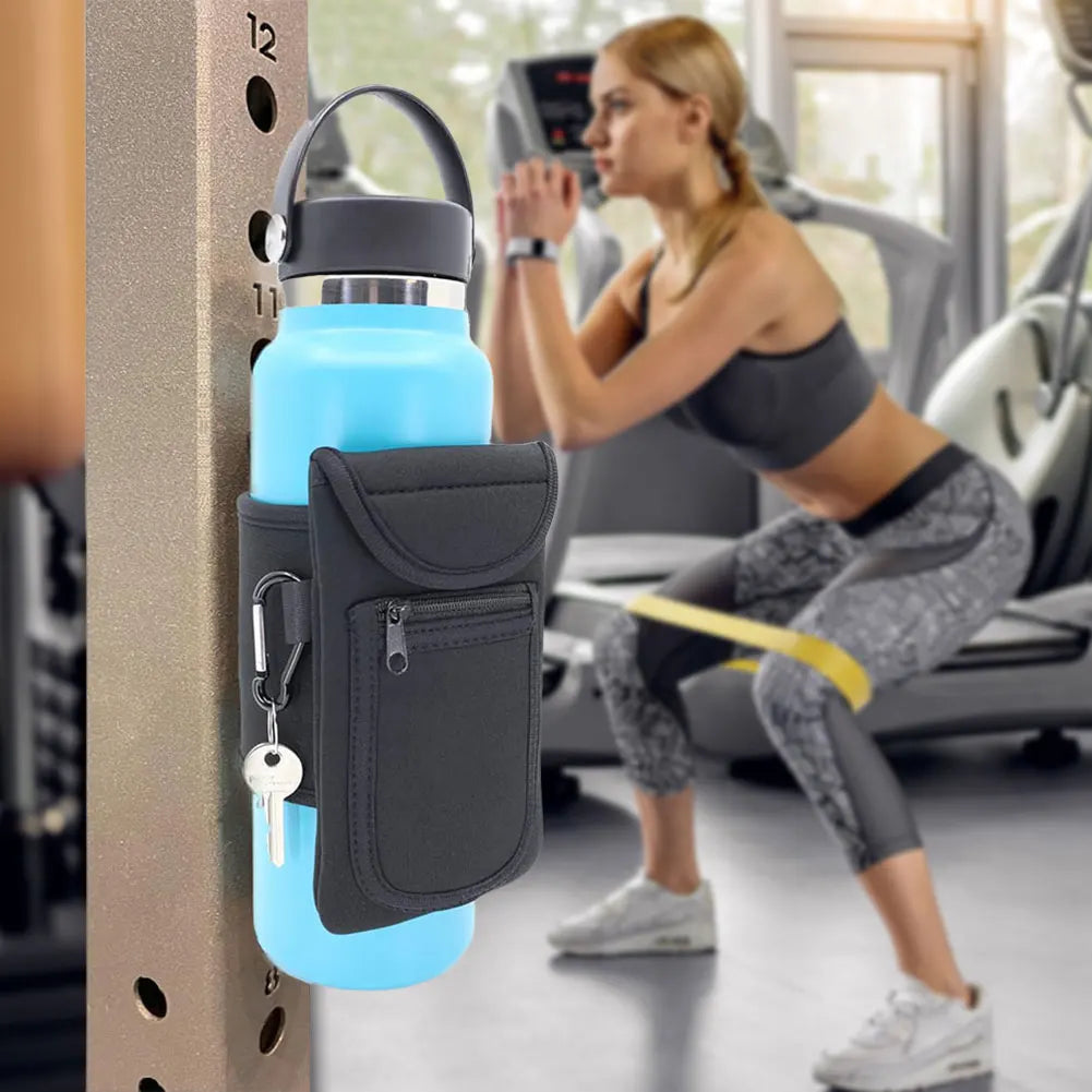 Magnetic Water Bottle Sleeve Pouch Multi Purpose Gym Bag for Office and Travel