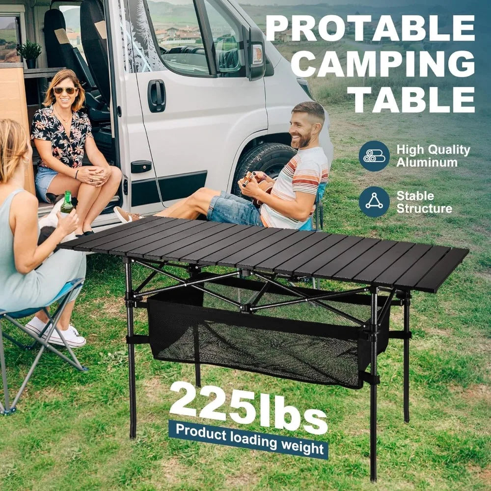 Folding Portable Aluminum Picnic Table with Carrying Bag for Outdoor Use