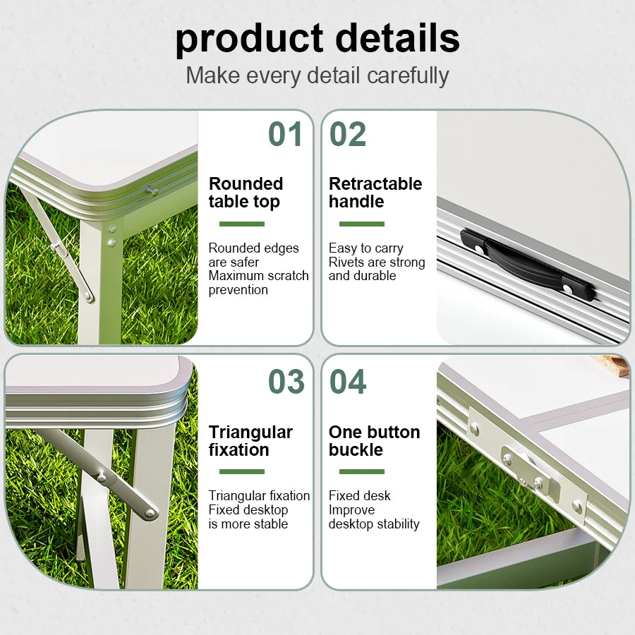 Portable Folding Outdoor Table with Handle for Camping and Picnics