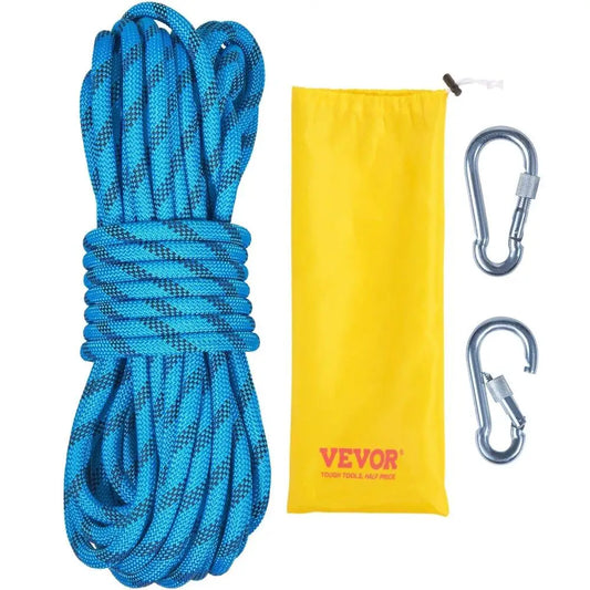 64ft Static Climbing Rope 26KN High Strength Safety Rope with Carabiners