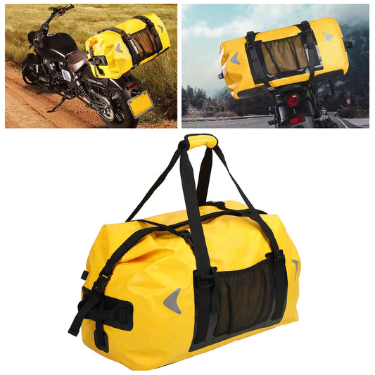 65L Waterproof Mesh Cloth Motorcycle Rear Seat Bag for Large Capacity Storage