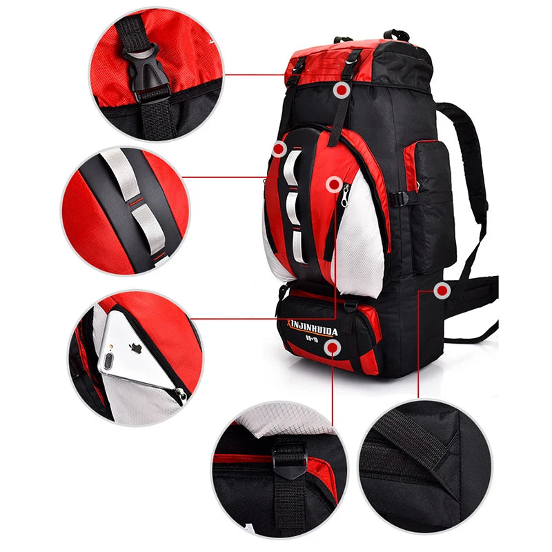 90L Waterproof Travel Backpack Hiking Rucksack for Men and Women