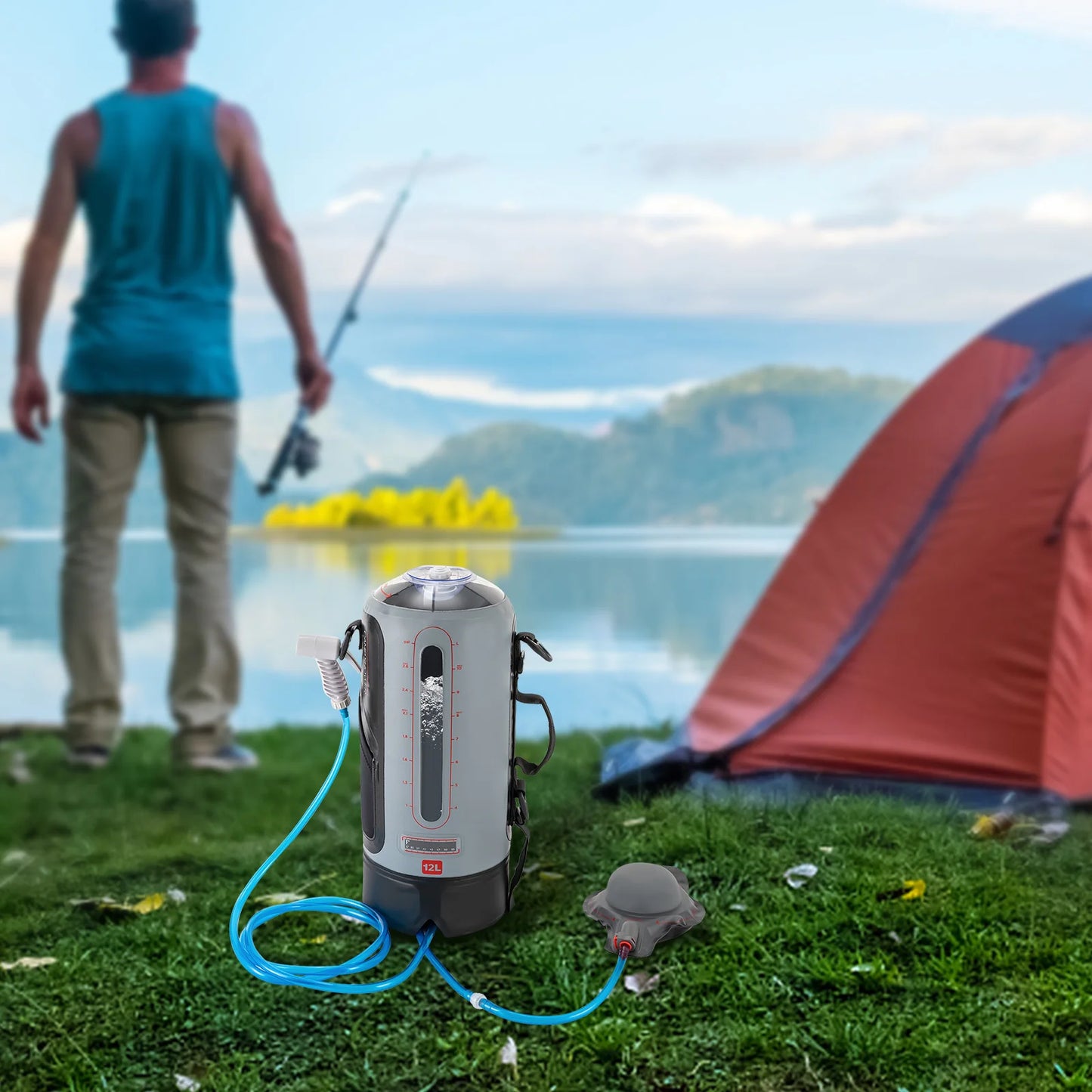 3 Gallon Portable Camping Shower with Air Pump for Outdoor Adventures